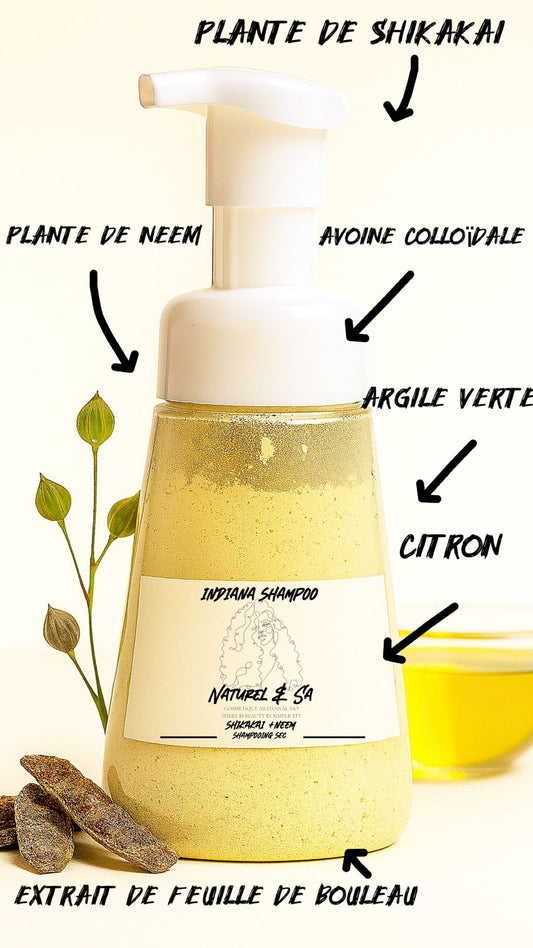 Indiana Shampoo Sec à l’Argile Verte & Poudres Indiennes | Cheveux Gras & Sportifs